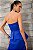 VESTIDO LONGO CETIM BUSTO CORSET DETALHE PEPLUM NA CINTURA FENDA FRENTE AZUL ROYAL - Imagem 2
