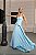 VESTIDO LONGO CHIFFON TOMARA QUE CAIA DECOTE CORAÇÃO C/ BUSTO ESTRUTURADO SAIA PLISSADA AZUL SERENITY - Imagem 1