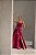 VESTIDO LONGO ZIBELINE GLOSS TOMARA QUE CAIA DETALHE PEPLUM ASSIMETRICO CINTURA FENDA FRENTE FUCSIA - Imagem 1