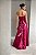 VESTIDO LONGO ZIBELINE GLOSS TOMARA QUE CAIA DETALHE PEPLUM ASSIMETRICO CINTURA FENDA FRENTE FUCSIA - Imagem 3