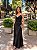 VESTIDO LONGO CETIM ALÇA FINA GOLA BOBA PRETO - Imagem 1