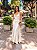 VESTIDO LONGO CETIM ALÇA FINA GOLA BOBA OFF WHITE - Imagem 1