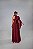 VESTIDO LONGO CHIFFON UM OMBRO SÓ MANGA LONGA CAPA PALA CINTURA DETALHE CASCATA FRENTE MARSALA - Imagem 2