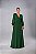 VESTIDO LONGO CREPE DE SEDA DECOTE V MANGA LONGA PALA LARGA BUSTO VERDE ESMERALDA - Imagem 1
