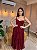 VESTIDO MIDI MICROTULLE ALÇA LARGA CAMADAS MARSALA - Imagem 1