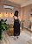 VESTIDO MIDI MICROTULLE ALÇA LARGA CAMADAS PRETO - Imagem 2