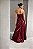 VESTIDO LONGO ZIBELINE GLOSS TOMARA QUE CAIA DETALHE PEPLUM ASSIMETRICO CINTURA FENDA FRENTE MARSALA - Imagem 2