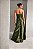 VESTIDO LONGO ZIBELINE GLOSS TOMARA QUE CAIA DETALHE PEPLUM ASSIMETRICO CINTURA FENDA FRENTE VERDE OLIVA - Imagem 2