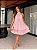 CONJUNTO CURTO CHIFON BLUSA FRENTE ÚNICA PLISSADA C/ SAIA BABADOS ROSA BEBÊ - Imagem 1
