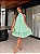 CONJUNTO CURTO CHIFON BLUSA FRENTE ÚNICA PLISSADA C/ SAIA BABADOS VERDE MENTA - Imagem 1