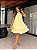 CONJUNTO CURTO CHIFON BLUSA FRENTE ÚNICA PLISSADA C/ SAIA BABADOS AMARELO - Imagem 1