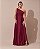 VESTIDO LONGO CHIFFON UM OMRO SÓ MANGA CAPA PLISSADA DETALHE PLISSADO BUSTO E COMPRIMENTO FUCSIA - Imagem 1