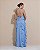 VESTIDO LONGO CREPE DE SEDA AMARRAÇÃO GOLA BUSTO E COMPRIMENTO C/ DETALHE BABADOS AZUL SERENITY - Imagem 2