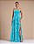 VESTIDO LONGO CHIFON TOMARA QUE CAIA COMPRIMENTO COM BABADOS VERTICAIS AZUL TIFFANY - Imagem 1