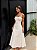 VESTIDO MIDI LINHO BUSTO MEIA TAÇA ALÇA FINA AMARRAÇÃO COSTAS BRANCO - Imagem 1