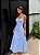 VESTIDO MIDI LINHO BUSTO MEIA TAÇA ALÇA FINA AMARRAÇÃO COSTAS AZUL SERENITY - Imagem 1