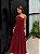 VESTIDO LONGO CREPE DE SEDA DECOTE ASSIMETRICO C/ AMARRAÇAO PLISSADO MARSALA - Imagem 1