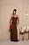 VESTIDO LONGO CHIFFON TOMARA QUE CAIA DETALHE NA CINTURA MARROM - Imagem 1