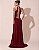 VESTIDO SEDA FRENTE ÚNICA GOLA MODELO COLAR MARSALA - Imagem 2