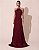 VESTIDO SEDA FRENTE ÚNICA GOLA MODELO COLAR MARSALA - Imagem 1