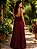 VESTIDO LONGO CHIFON PLISSADO GOLA ALTA DECOTE COSTA MARSALA - Imagem 2