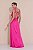 VESTIDO LONGO SEDA ALÇA LARGA DECOTE GOLA BOBA  AMARRAÇÃO COSTAS PINK - Imagem 2