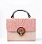 BOLSA ALLYMA COURO TATI CROCO ROSA UNI - - Imagem 1