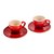 Kit 2 Canecas 70ml com Pires Vermelho - Imagem 1