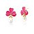 BRINCO FLOR ORQUIDEA ESMALTADA COM PEROLA PENDENTE (com variações) - Imagem 1