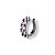 Brinco Piercing Negro com Zircônias Rosa - Imagem 1