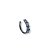Brinco Piercing Negro com Cristais Azuis e Rosa - Imagem 1