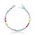 Pulseira Riviera e Zircônias Corações Coloridos Banhada a Ródio - Imagem 1