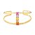 Pulseira Bracelete Dourada com Detalhe em Pedras Rainbow - Imagem 1