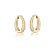 Brinco de Argola Oval Crescente Dourado Cravejação Frente e Verso - Imagem 1