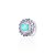 Anel Zircônia Turmalina Fusion Oval Central com Zircônias Tanzanita Gota ao Redor - Imagem 1