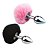 Plug Anal em Metal 8 cm com Pompom TAMANHO M - Imagem 1