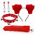 Kit Gatinha PLUG CALDA, PRENDEDOR MAMILO, ORELHAS e COLEIRA (VERMELHA) - Imagem 1