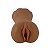 Masturbador Masculino Boca e Vagina Em Cyberskin 18x5cm MARROM - Imagem 2