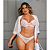 Conjunto de Renda com Tule Poá com Aro e Hobby BRANCO - Imagem 1