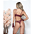 Conjunto Maitê em Renda e Tule com Pescoceira e Luvas Vinho - Imagem 2