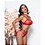 Conjunto Maitê em Renda e Tule com Pescoceira e Luvas Vermelho - Imagem 1
