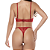 Conjunto Diva Tule Ilusion e Renda com Aro e Sem Bojo VERMELHO - Imagem 2