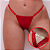 Calcinha Fio Dental Gis Strass com Escrita Me Fode Aberta VERMELHA - Imagem 1