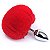 Plug Anal de Metal com Pompom - Tamanho M - VERMELHO - Imagem 1