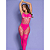 Bodystocking Macacão Arrastão com Strass PINK - Imagem 2