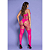 Bodystocking Macacão Arrastão com Strass PINK - Imagem 3