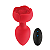 Plug Anal Vibratório com Formato de Rosa e Controle TAMANHO M - VERMELHO - Imagem 1