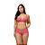 Conjunto Rendado Marjorie com Sutia e Calecon com BOJO - ROSA - Imagem 1