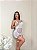Camisola Angela em Renda e Tule Poá com Cinta-Liga e Strappy no Busto BRANCO - Imagem 3
