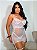 Camisola Angela em Renda e Tule Poá com Cinta-Liga e Strappy no Busto BRANCO - Imagem 2